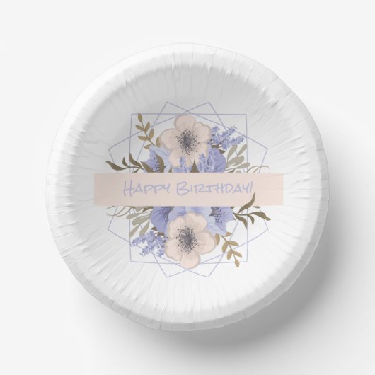 Blumengeburt Peach Violet Fünf Petal Wilde Rose Pappteller (Vorderseite)