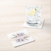 Blumengeburt Peach Violet Fünf Petal Wilde Rose Rechteckiger Pappuntersetzer (Vor Ort)