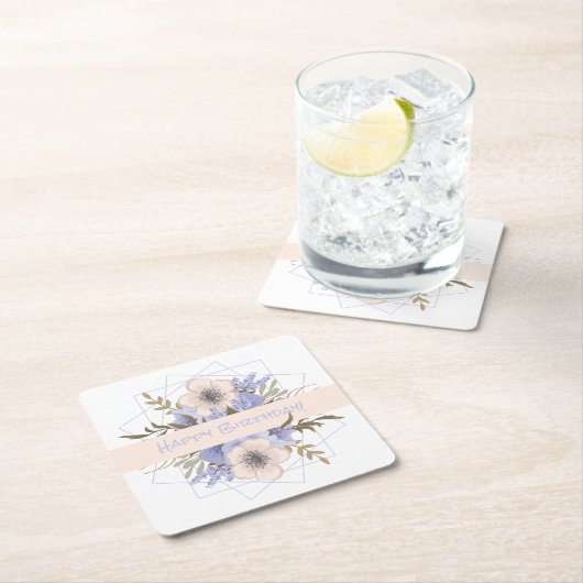 Blumengeburt Peach Violet Fünf Petal Wilde Rose Rechteckiger Pappuntersetzer (Vor Ort)