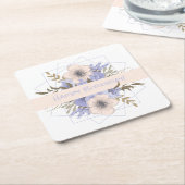 Blumengeburt Peach Violet Fünf Petal Wilde Rose Rechteckiger Pappuntersetzer (angewinkelt)