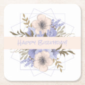 Blumengeburt Peach Violet Fünf Petal Wilde Rose Rechteckiger Pappuntersetzer (Vorderseite)