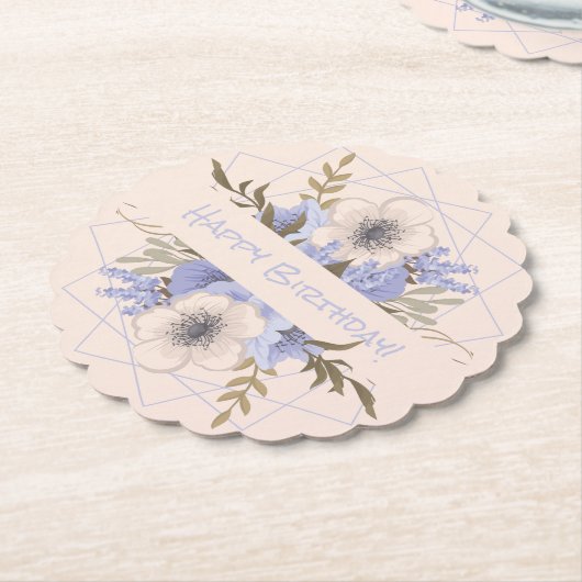 Blumengeburt Peach Violet Fünf Petal Wilde Rose Untersetzer (angewinkelt)