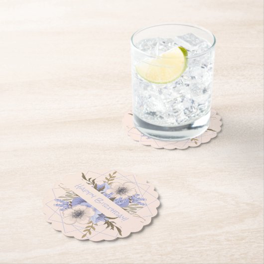 Blumengeburt Peach Violet Fünf Petal Wilde Rose Untersetzer (Vor Ort)