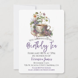 Blumengeburt Tee Party Einladung