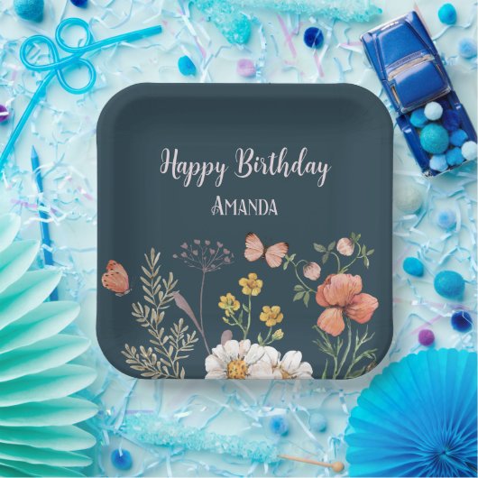 Blumengeburt Wildblume Pappteller (Party)