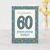 Blumengeburtenkarte, Großmutter, 60 Jahre jung Karte (Gelbe Blume)