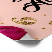 Blumengeburtstag Countdown rosa Poster (Ecke)