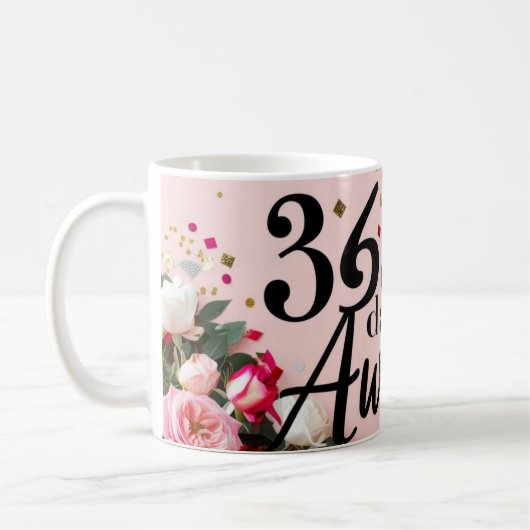 Blumengeburtstag Countdown rosa Teetasse Tasse (Links)