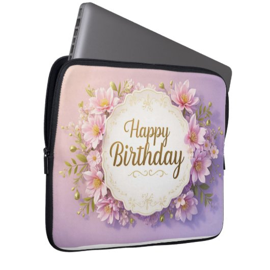 Blumengeburtstag luxuriös und elegant extravagant laptopschutzhülle (Vorne Rechts)