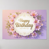 Blumengeburtstag luxuriös und elegant extravagant poster (Vorne)