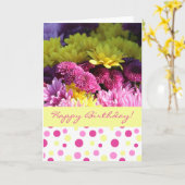 Blumengeburtstags-, rosa u. Gelbegänseblümchen, Karte (Gelbe Blume)