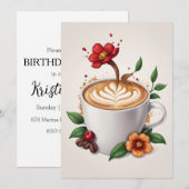 Blumengeburtstagsfeier Einladung (Vorne/Hinten)