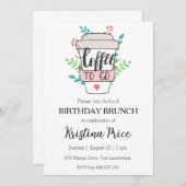 Blumengeburtstagsfeier Einladung (Vorne/Hinten)