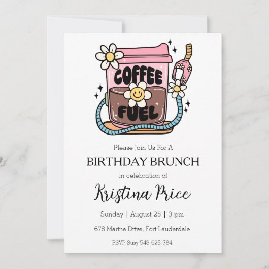 Blumengeburtstagsfeier Einladung (Vorderseite)