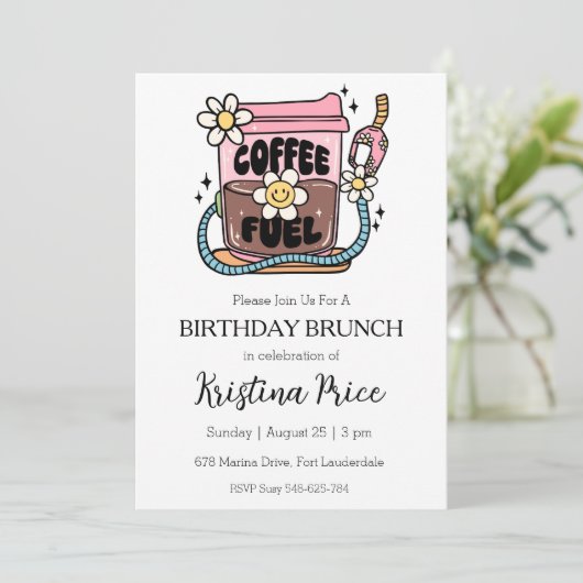 Blumengeburtstagsfeier Einladung (Stehend Vorderseite)