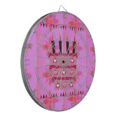 Blumengeburtstorte für Ihre/Mädchen Kunstdrucken Dartscheibe (Vorderseite Links)