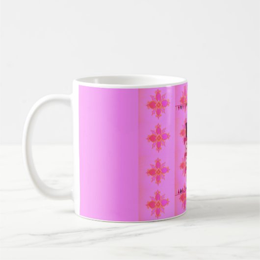 Blumengeburtstorte für Ihre/Mädchen Kunstdrucken Kaffeetasse (Links)