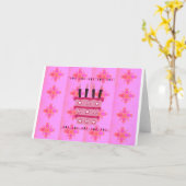 Blumengeburtstorte für Ihre/Mädchen Kunstdrucken Karte (Gelbe Blume)