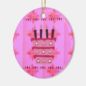 Blumengeburtstorte für Ihre/Mädchen Kunstdrucken Keramik Ornament (Links)