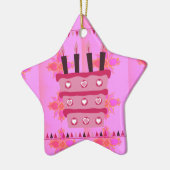 Blumengeburtstorte für Ihre/Mädchen Kunstdrucken Keramikornament (Links)