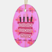 Blumengeburtstorte für Ihre/Mädchen Kunstdrucken Keramikornament (Links)