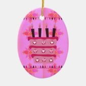 Blumengeburtstorte für Ihre/Mädchen Kunstdrucken Keramikornament (Vorne)