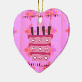 Blumengeburtstorte für Ihre/Mädchen Kunstdrucken Keramikornament (Links)