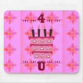 Blumengeburtstorte für Ihre/Mädchen Kunstdrucken Mousepad (Vorne)