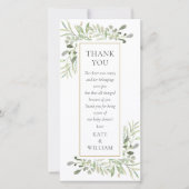 Blumengedicht Blätter Grünpflanzen Baby Duschgedic Dankeskarte (Vorderseite)