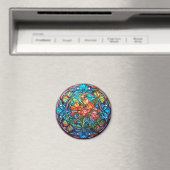 Blumengefälschtes-Buntglas Magnet (In Situ (Geschirrspüler))