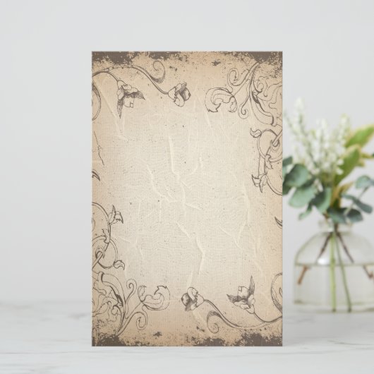 Blumengeflecht Antiquitätengeschirr Briefpapier (Stehend Vorderseite)