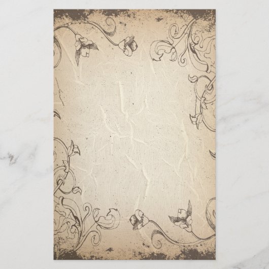 Blumengeflecht Antiquitätengeschirr Briefpapier (Vorderseite)