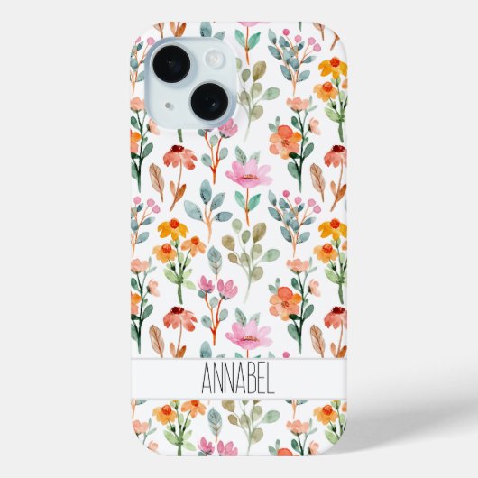 Blumengeflecht-Blume Muster Personalisiert Case-Mate iPhone Hülle (Rückseite)