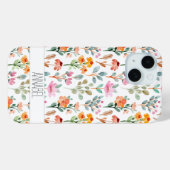 Blumengeflecht-Blume Muster Personalisiert Case-Mate iPhone Hülle (Rückseite (Horizontal))