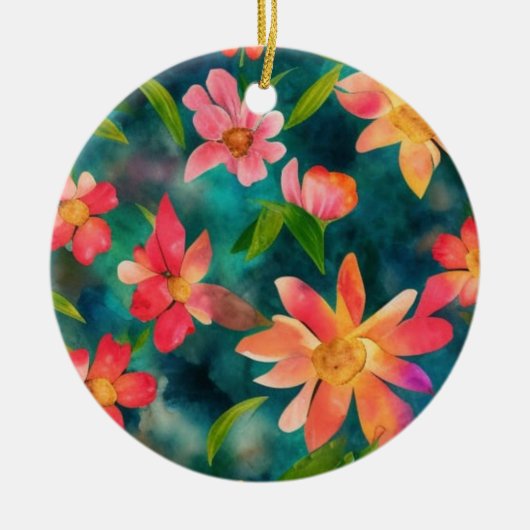 Blumengeflecht Keramik Ornament (Vorne)