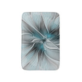 Blumengeflecht Moderne Abstrakte Blume Blau Grau Badematte (Vorderseite Vertikal)