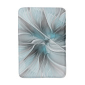 Blumengeflecht Moderne Abstrakte Blume Blau Grau Badematte (Vorderseite Vertikal)