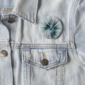 Blumengeflecht Moderne Abstrakte Blume Blau Grau Button (Beispiel)