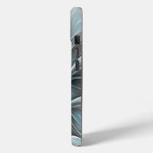 Blumengeflecht Moderne Abstrakte Blume Blau Grau Case-Mate iPhone Hülle (Rückseite / Links)