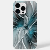 Blumengeflecht Moderne Abstrakte Blume Blau Grau Case-Mate iPhone Hülle (Rückseite)