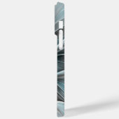 Blumengeflecht Moderne Abstrakte Blume Blau Grau Case-Mate iPhone Hülle (Rückseite / Links)