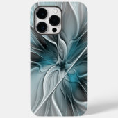 Blumengeflecht Moderne Abstrakte Blume Blau Grau Case-Mate iPhone Hülle (Rückseite)