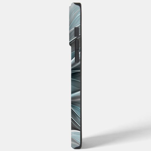 Blumengeflecht Moderne Abstrakte Blume Blau Grau Case-Mate iPhone Hülle (Rückseite / Links)