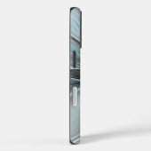 Blumengeflecht Moderne Abstrakte Blume Blau Grau Case-Mate iPhone Hülle (Rückseite / Rechts)