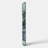 Blumengeflecht Moderne Abstrakte Blume Blau Grau Case-Mate iPhone Hülle (Rückseite / Links)