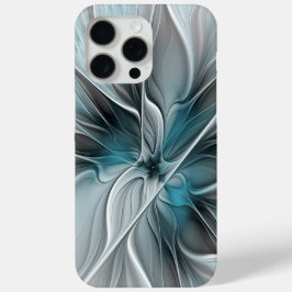 Blumengeflecht Moderne Abstrakte Blume Blau Grau Case-Mate iPhone Hülle