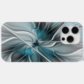 Blumengeflecht Moderne Abstrakte Blume Blau Grau Case-Mate iPhone Hülle (Rückseite (Horizontal))
