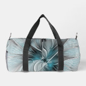 Blumengeflecht Moderne Abstrakte Blume Blau Grau Duffle Bag (Rückseite)