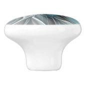 Blumengeflecht Moderne Abstrakte Blume Blau Grau Keramikknauf (Seitenansicht)