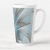 Blumengeflecht Moderne Abstrakte Blume Blau Grau Milchtasse (Rechts)